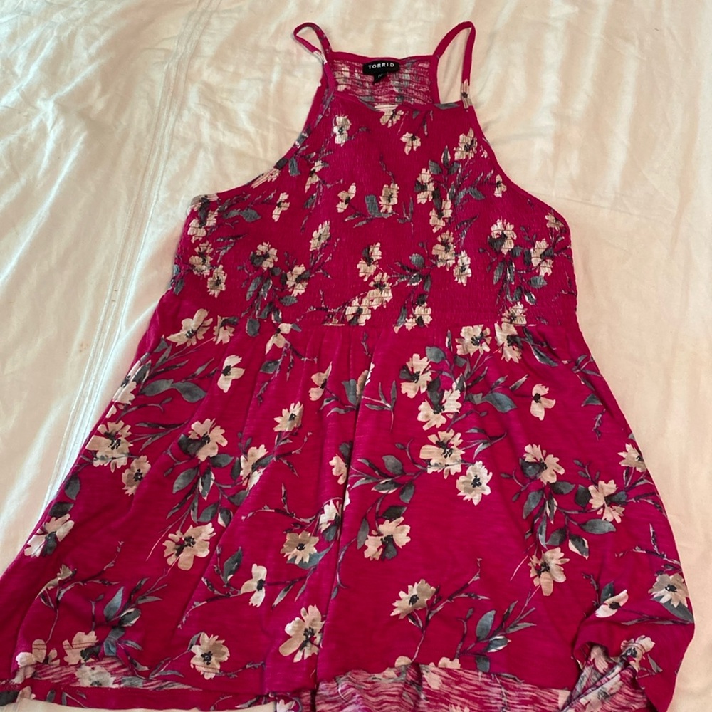 Torrid Super Soft Smocked High Neck Babydoll Top